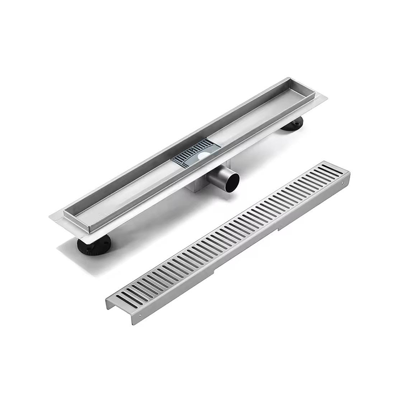 20 英寸 304 不锈钢线性淋浴排水管，带法兰格栅防臭侧地漏过滤器