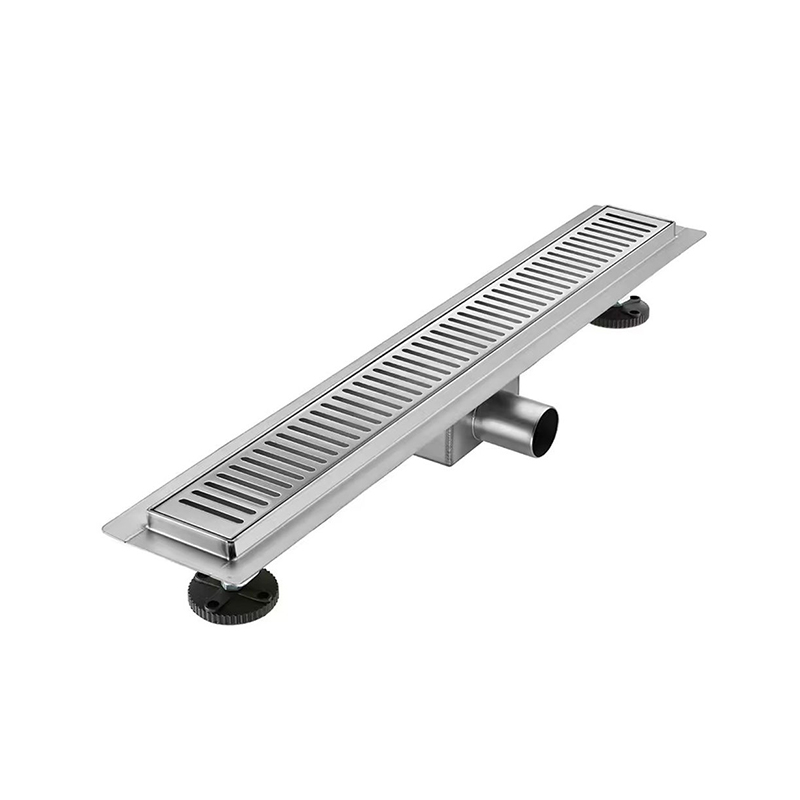 24 英寸现代可调节 304 不锈钢线性淋浴排水法兰毛发过滤器