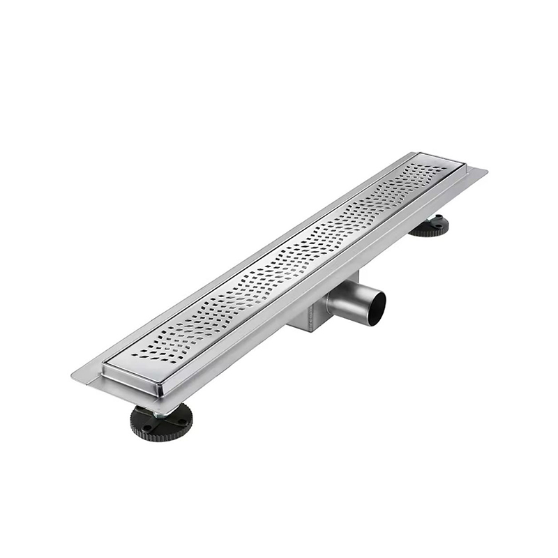 24 英寸可调节防臭过滤器 304 不锈钢水平线性淋浴排水法兰
